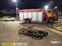 Motociclista tem fratura exposta após acidente na PR-317 em Santa Helena