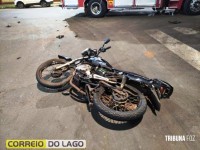 Motociclista tem fratura exposta após acidente na PR-317 em Santa Helena