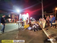 Motociclista tem fratura exposta após acidente na PR-317 em Santa Helena