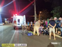 Motociclista tem fratura exposta após acidente na PR-317 em Santa Helena