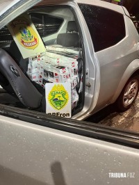 BPFron e PF apreendem 800 pacotes de cigarro em Santa Terezinha de Itaipu