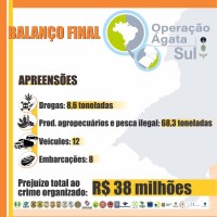 Operação Conjunta Ágata Sul termina com prejuízo de mais de R$ 38 milhões ao crime organizado