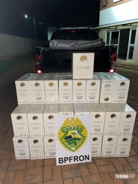 BPFRON apreende 65 caixas de vinho em Santo Antônio do Sudoeste