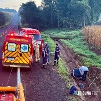 Uma pessoa morre e três ficam feridas em grave acidente entre Itaipulândia e São Miguel do Iguaçu