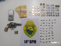 PM apreende drogas e arma de fogo no Bairro Campos do Iguaçu