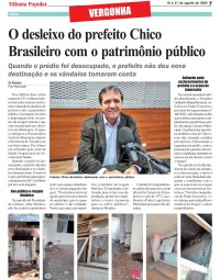 O desleixo do prefeito Chico Brasileiro com o patrimônio público