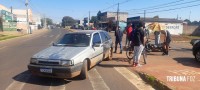 Motociclista é socorrida pelo Siate após colisão na Av. Morenitas