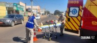 Motociclista é socorrida pelo Siate após colisão na Av. Morenitas