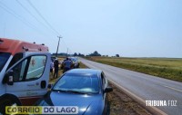 Motociclista fica gravemente ferido após sofrer queda durante ultrapassagem em Santa Helena