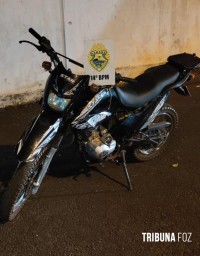 PM recupera motocicleta furtada em Santa Terezinha de Itaipu