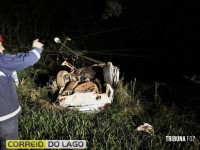 Condutor morre após colidir veículo violentamente contra poste na PR-495 em Santa Helena