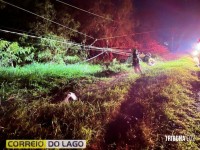 Condutor morre após colidir veículo violentamente contra poste na PR-495 em Santa Helena