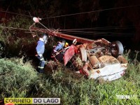 Condutor morre após colidir veículo violentamente contra poste na PR-495 em Santa Helena