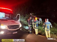 Condutor morre após colidir veículo violentamente contra poste na PR-495 em Santa Helena