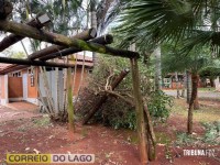 Prainha de Santa Helena: Transformador caído, rede elétrica no chão e muitas árvores são quebradas e arrancadas após temporal