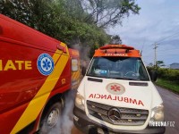 Homem fica ferido após tombar caminhão em Marechal Cândido Rondon