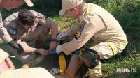 Corpo de Bombeiros socorre vítima que caiu na cachoeira do Jardim Cataratas