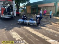 Ciclista é socorrido pelo SAMU após sofrer queda em Santa Helena