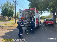 Ciclista é socorrido pelo SAMU após sofrer queda em Santa Helena