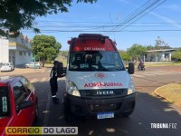 Ciclista é socorrido pelo SAMU após sofrer queda em Santa Helena