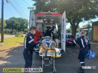 Ciclista é socorrido pelo SAMU após sofrer queda em Santa Helena