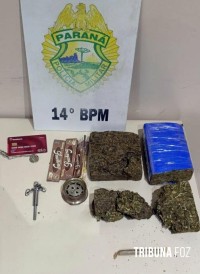 Policia Militar apreende 845 gramas de maconha em Medianeira 