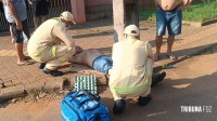 Motociclista é socorrido pelo Siate após queda de moto no Jardim Guaíra