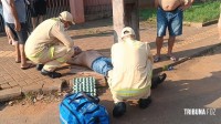 Motociclista é socorrido pelo Siate após queda de moto no Jardim Guaíra