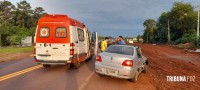 Condutor é socorrido pelo SAMU após colisão na Av. das Cataratas