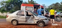 Condutor é socorrido pelo SAMU após colisão na Av. das Cataratas