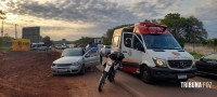 Condutor é socorrido pelo SAMU após colisão na Av. das Cataratas