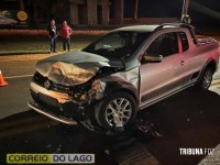 Motoristas abandonam veículos após colisão frontal em Santa Helena