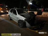 Motoristas abandonam veículos após colisão frontal em Santa Helena