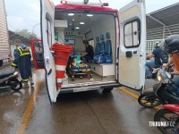 Siate socorre motociclista após acidente com uma carreta em cima da Ponte da Amizade