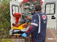 Motociclista abandona garupa ferido após queda no interior de Santa Helena