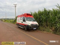 Motociclista abandona garupa ferido após queda no interior de Santa Helena