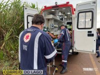 Motociclista abandona garupa ferido após queda no interior de Santa Helena