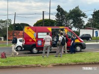 Motociclista é socorrido pelo Siate após colisão na BR-277