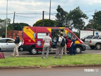 Motociclista é socorrido pelo Siate após colisão na BR-277