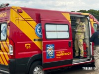 Motociclista é socorrido pelo Siate após colisão na BR-277