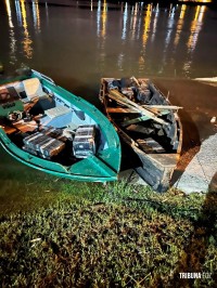 Policia Federal e forças estaduais apreendem 496,4 Kg de maconha no Rio Paraná