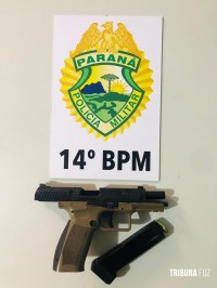 Policia Militar de Santa Terezinha de Itaipu prende ladrão armado com uma pistola 9mm