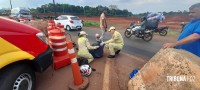 Motociclista é socorrido pelo Siate após queda na Av. das Cataratas