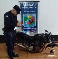 Policia Argentina recupera motocicleta roubada em Puerto Iguazu