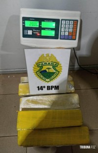 Policia Militar apreende 20 Kg de maconha em Medianeira 