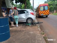 Ciclista é socorrido pelo Siate após colisão no Bairro Campos do Iguaçu