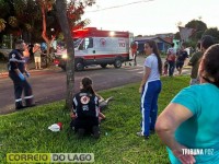 Quatro pessoas ficam feridas em acidente envolvendo duas motos no bairro Vila Rica, em Santa Helena