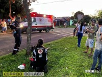 Quatro pessoas ficam feridas em acidente envolvendo duas motos no bairro Vila Rica, em Santa Helena