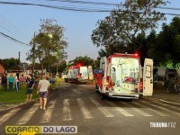 Quatro pessoas ficam feridas em acidente envolvendo duas motos no bairro Vila Rica, em Santa Helena