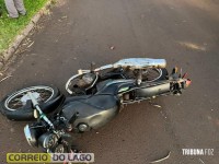 Quatro pessoas ficam feridas em acidente envolvendo duas motos no bairro Vila Rica, em Santa Helena